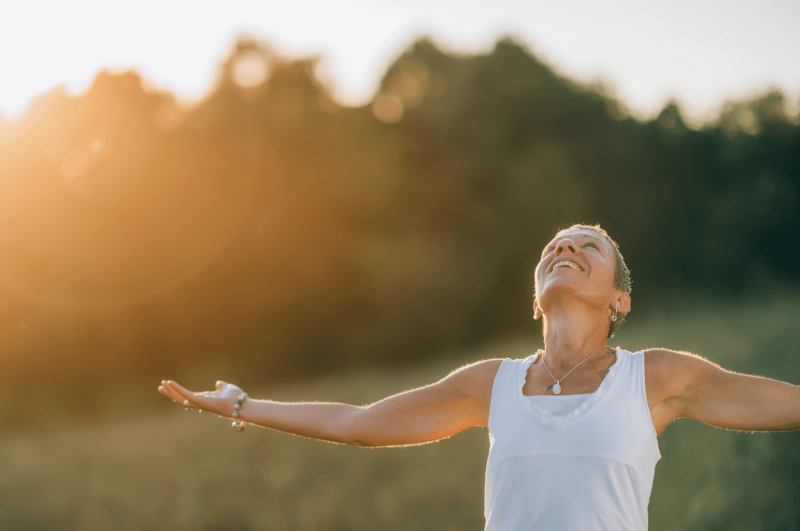 woman feeling energized